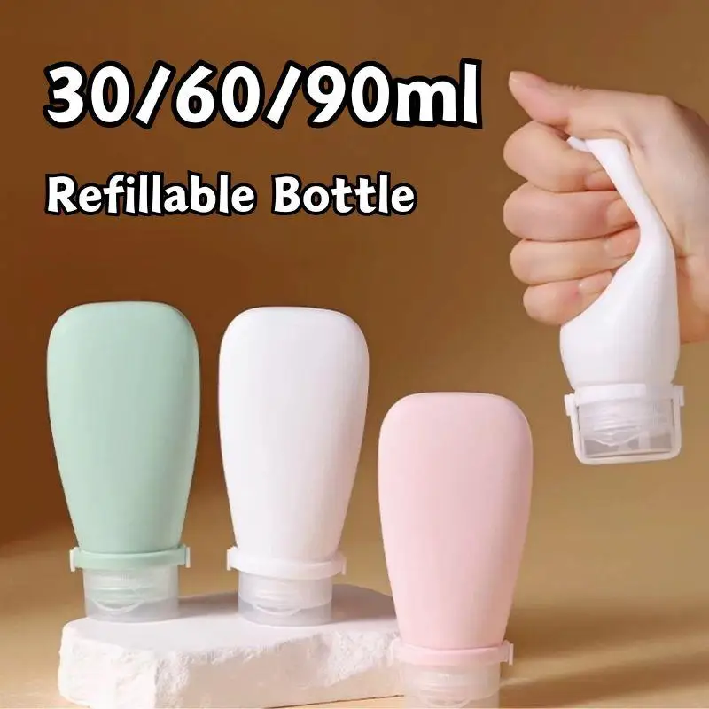 

30/60/90ml Refillable Bottle Silicone Soap Shower Gel Dispenser Cosmetic Storage Lotion Container Squeeze Tube Empty Bottle