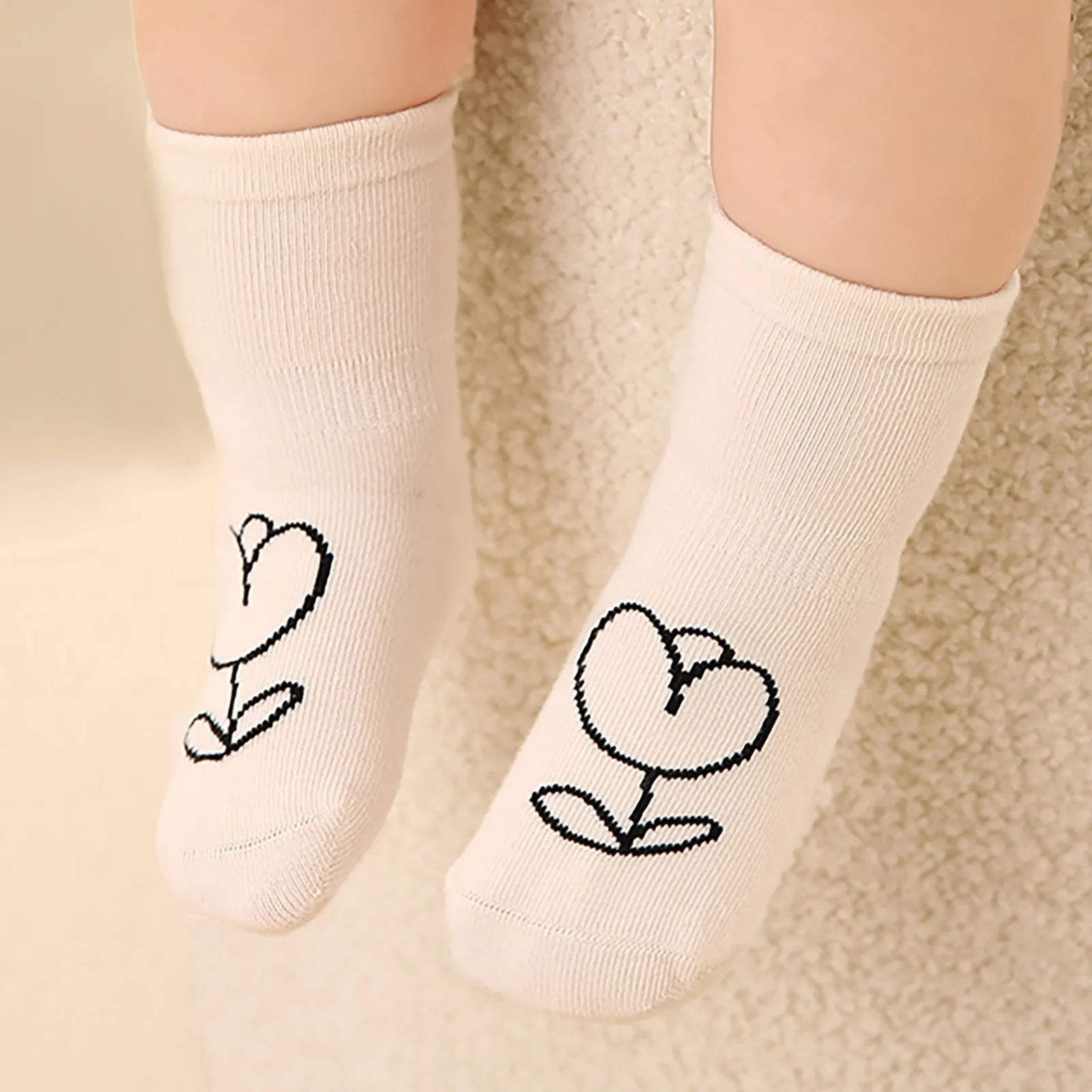 

Winter 5Pcs Toddler Girl Socks Cartoon Sketch Cute Flower Baby Socks Children Socks Comfortable Cotton Socks Toddler Tall Socks