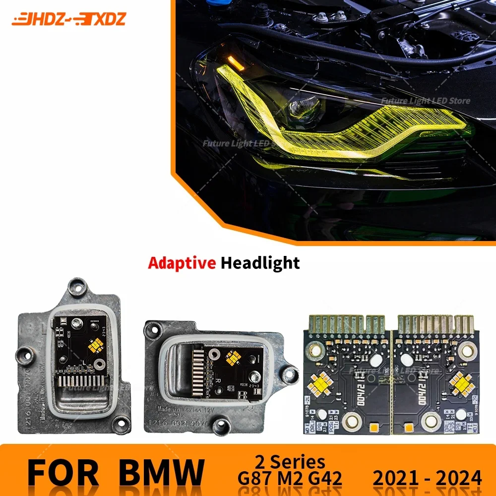 Amber Angel Eyes LED DRL Boards For 2021-2024 BMW  2 series M2 G42 G87 M240i Headlight Daytime Running Light Module CSL Yellow