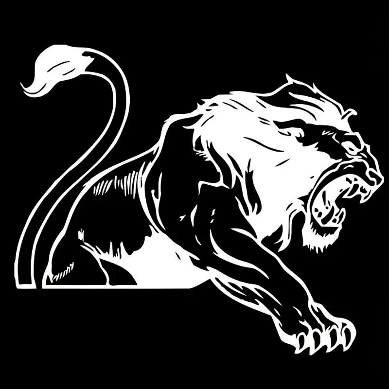 Predator Animal Lion Decal Interesting Personality Car Sticker Waterproof Sunscreen Car Supplies Black/white, 19cm * 16cm
