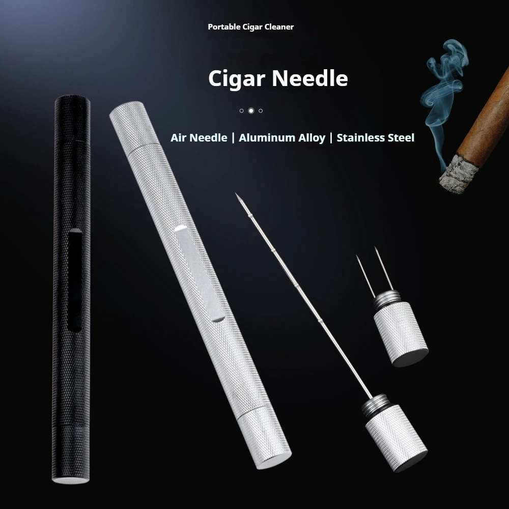 Light‑Weight Serrated Cigar Needle Punch‑Type Cigar Unclog Pick Portable Cigar Draw Hole Cleaner for Men
