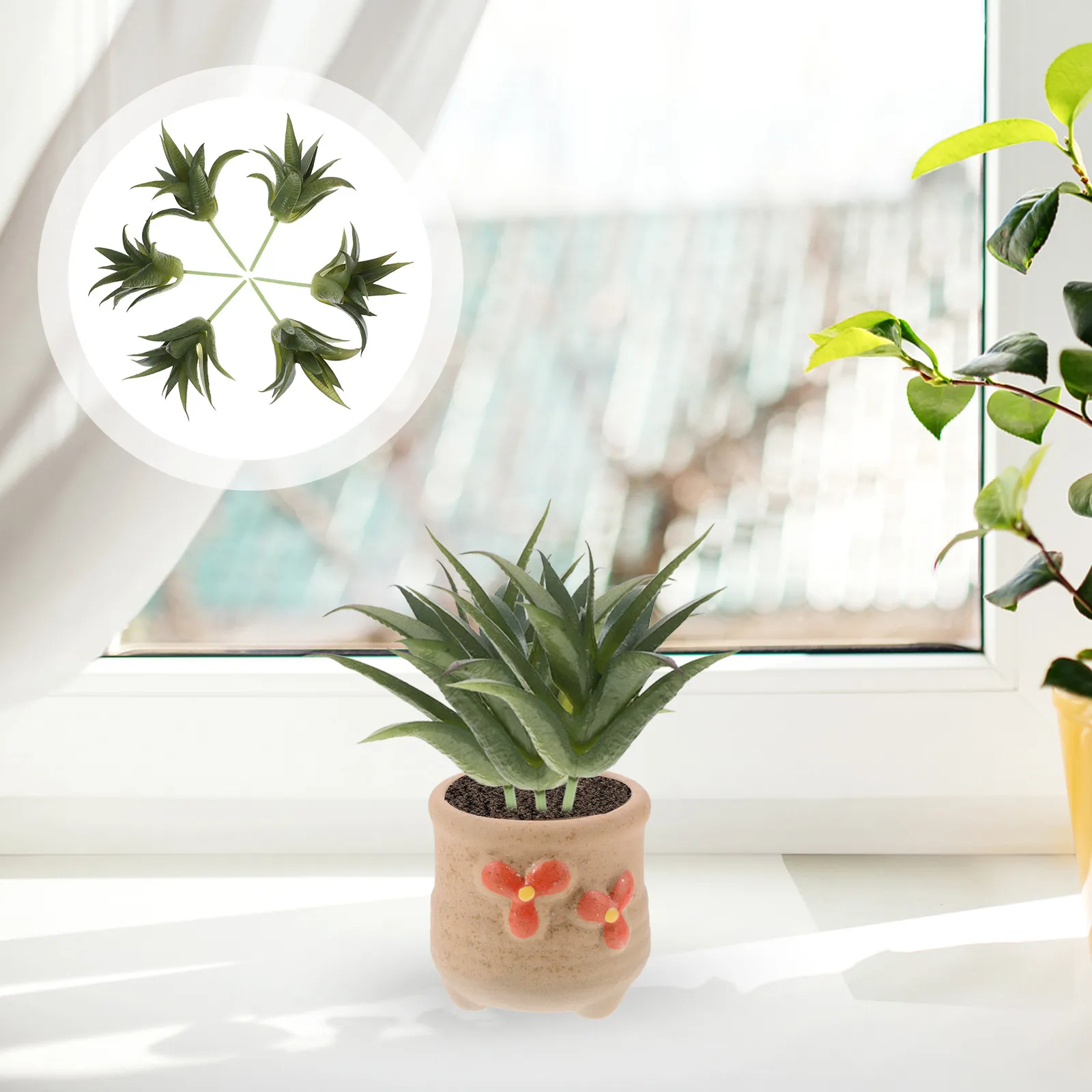 

6 шт. реалистичных искусственных растений: суккуленты для декора дома, украшения стола, венков, поделок и DIY-проектов