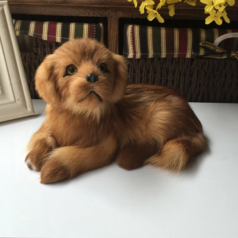 Simulation Dog Realistic Plush Stuffed Animals Golden Retriever Handicraft Home Decor Ornament Photo Props Kids Toys Gift