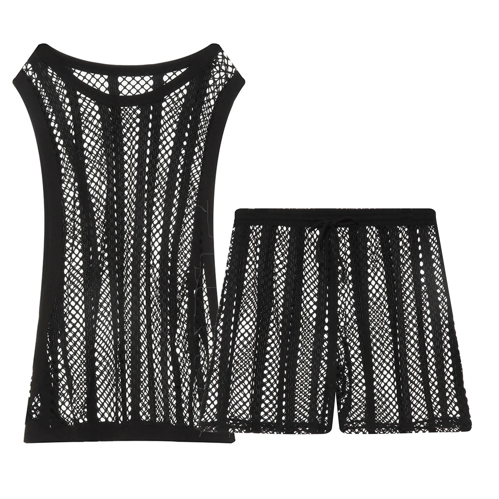 

Men Mesh Trainning Sets Fitness Boxer Bodybuilding Shorts Sleeve Sports Tops Shirt Gym Vest Workout Summers Top and Bottom Sets