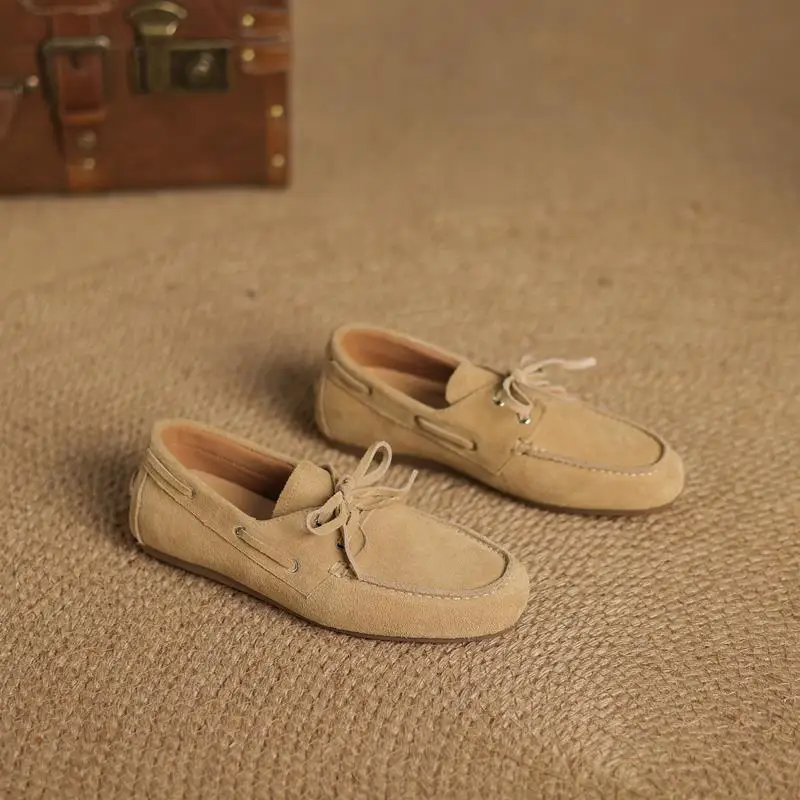 MORAZORA Size 35-43 Ins Hot Genuine Leather Flat Shoes Women Suede Brand Desgin Casual Flats Fashion Ladies Loafers 4 Colors