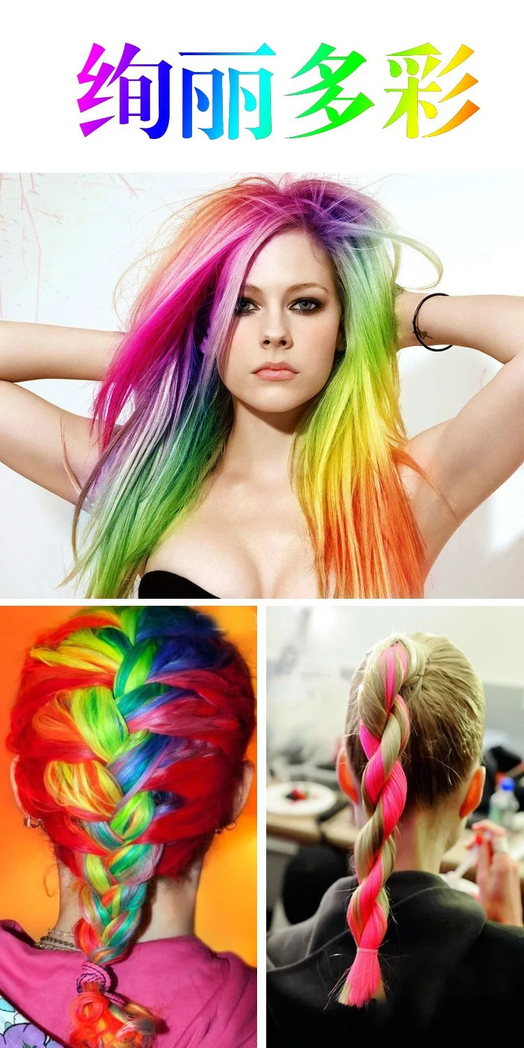 1 Stück Ombre-Farbige Clip-In Haarverlängerung Hitzebeständiges Synthetisches Haarteil Farbige Zöpfe Haarverlängerungen für Frauen Party Cosplay – Detail 6