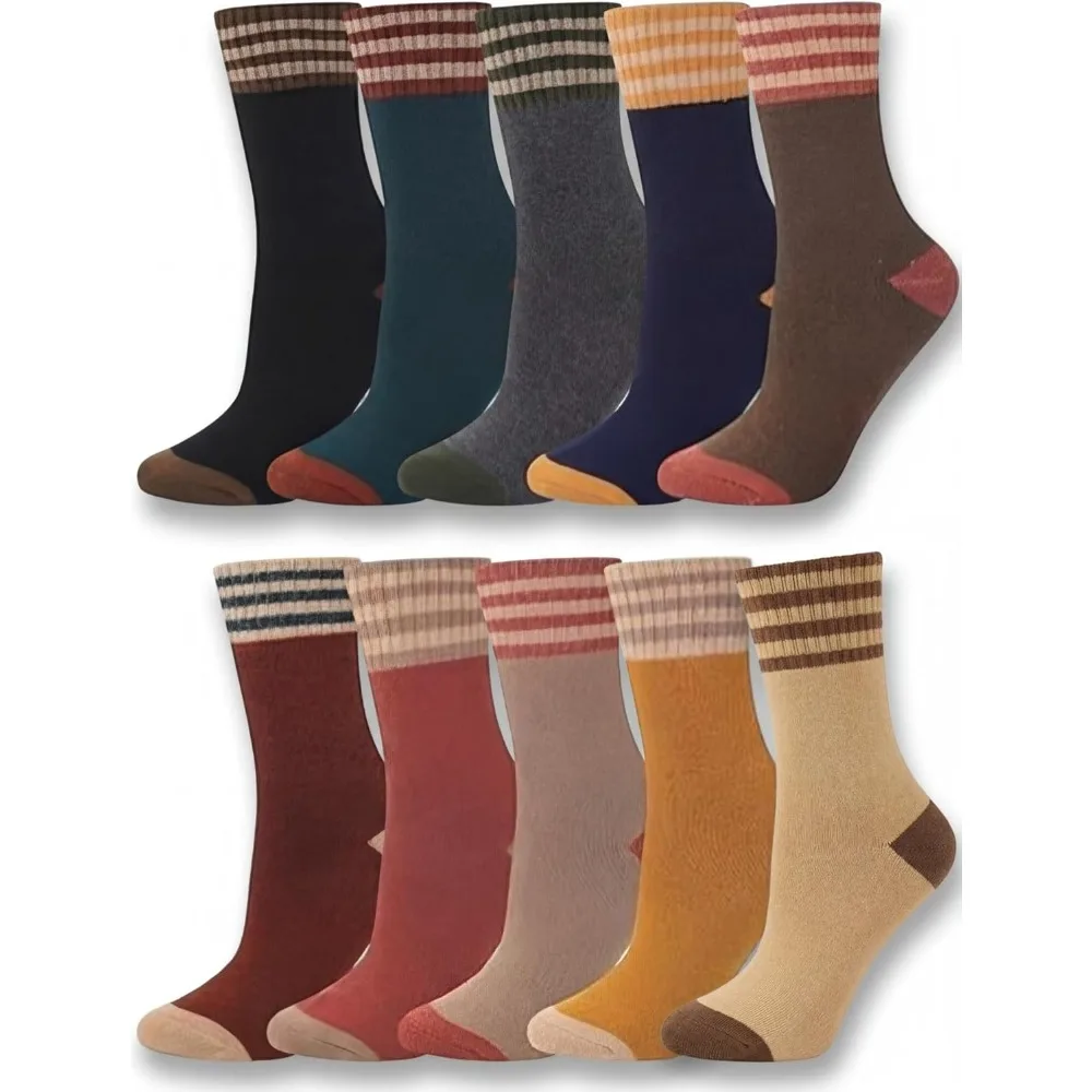 5 Pairs Women Crew Socks Knitt - Women'S Shoes For Crews review and price