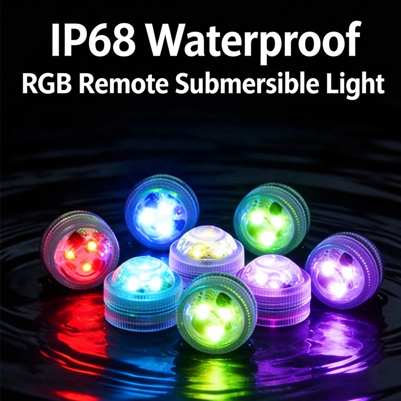 Submersible LED Lights Waterproof Underwater RGB with Remote Control 13 color Tea Light for Party Event Vase Fishtank christmas