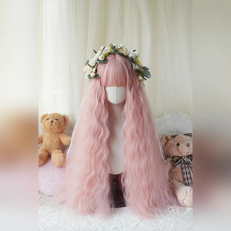 32 Inch Rose Net Cap Water Wave Synthetic Wig Perfect for Cosplay, Gathering, Christmas, Halloween - Lolita Style