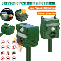 Ultrasonic Cat Dog Repellant Solar Pest Animal Repellent Motion Sensor Animal Deterrent with Flash Light for Orchard Garden