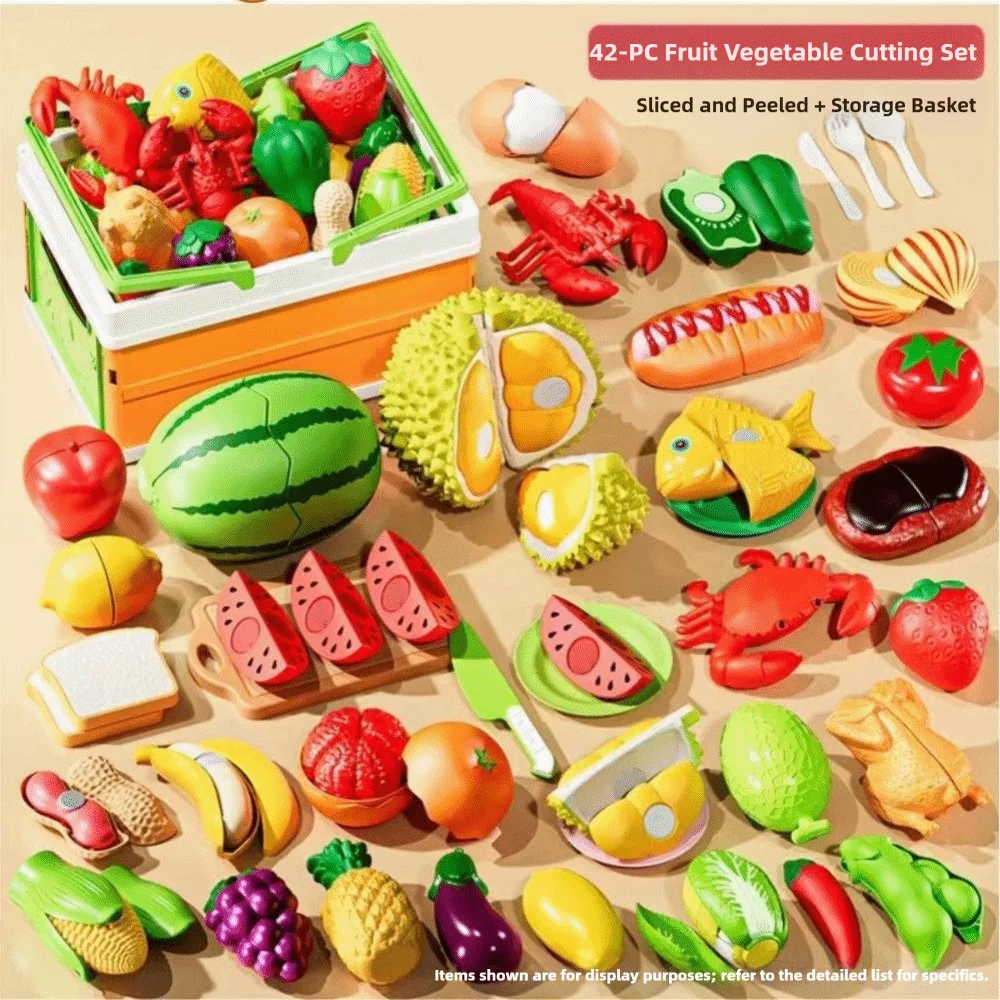 Juguete divertido de rebanada de verduras simulada, Durian de manzana, juguete para cortar frutas para niños, juguete educativo masticable para juego de cocina