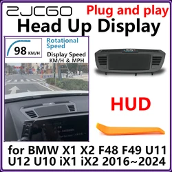 HUD Head Up Display Car Projector Plug and Play Display Rotational Speed for BMW X1 X2 F48 F49 U11 U12 U10 iX1 iX2 2016~2024