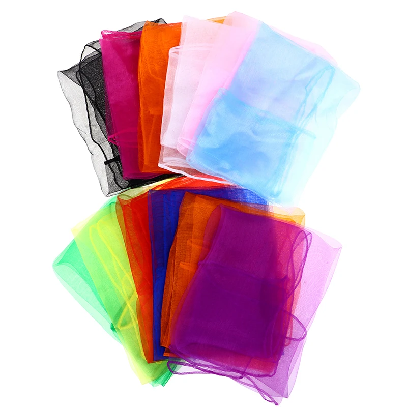 6pcsColored Sensory scarves rainbow Gauze baby juggling dance gymnastics ballet