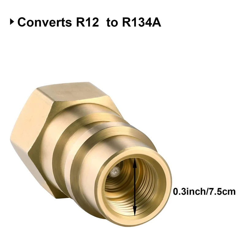 2 Sets Air Conditioning Retrofit Valve With Dust Cap Converts R12 To R134A Piercing Tap Valve Replace Auto Accessories