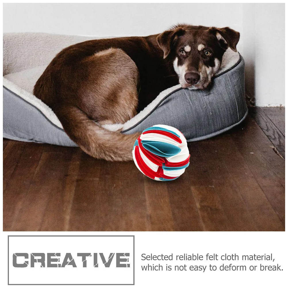 

Pet Sniffing Ball Felt Fabric Bite Resistant Dog Training Slow Feeding Interactive Play For Dogs Pet Supply Dog Sniff Balls