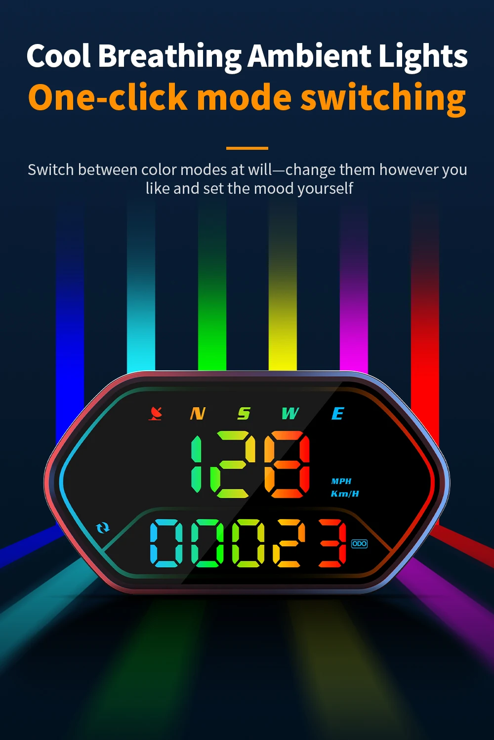 Elektronischer GPS-Motorrad-Lenker-Tachometer G25 Head-up-Display Wasserdichter HUD-Kompass Plug&Play Auto-Windschutzscheiben-Projektor – Detail 6