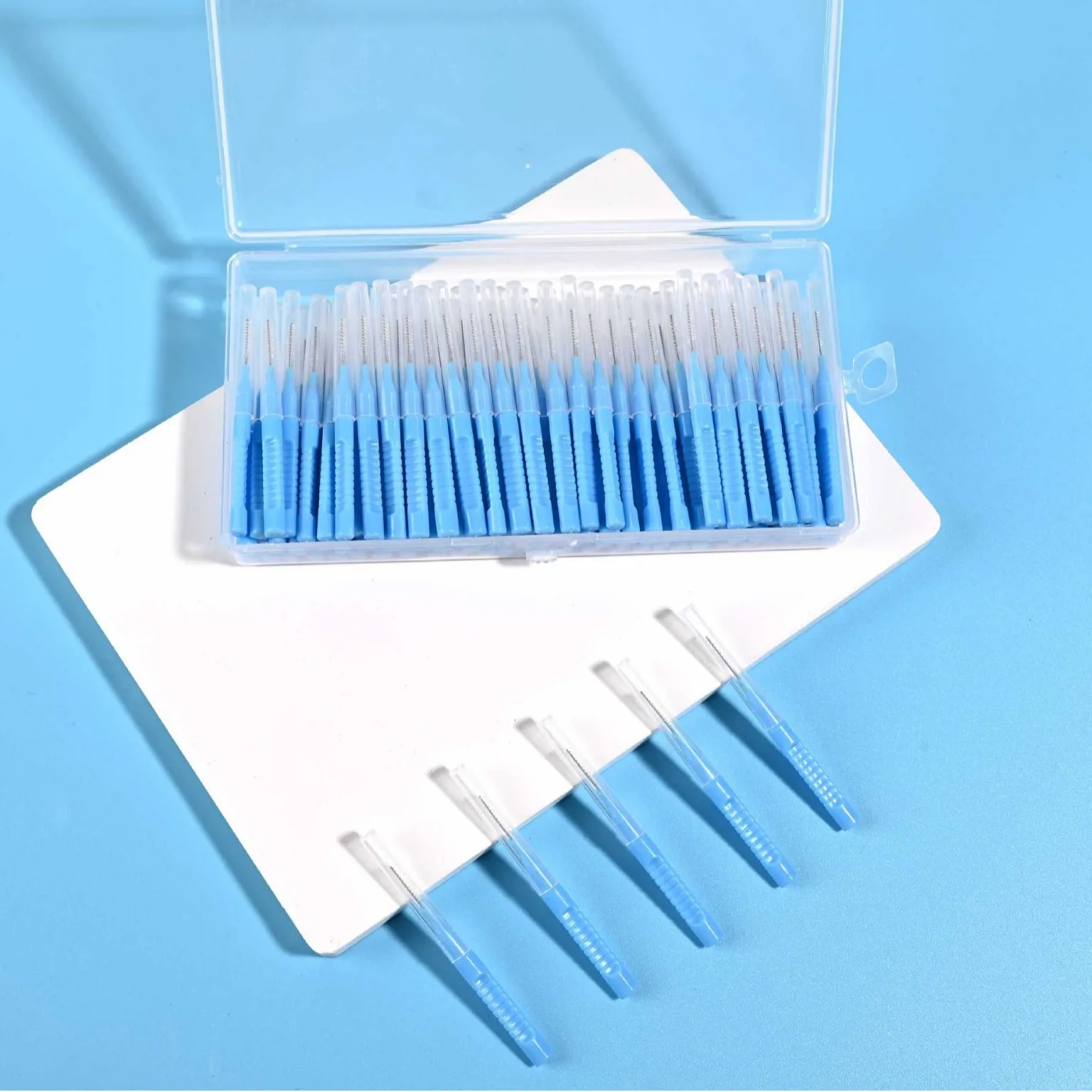 New 100 Pcs/Box I-type push pull interdental brush 0.6-1.2mm Cleaning Between Teeth Oral Care Orthodontic I Shape Tooth Floss ﻿