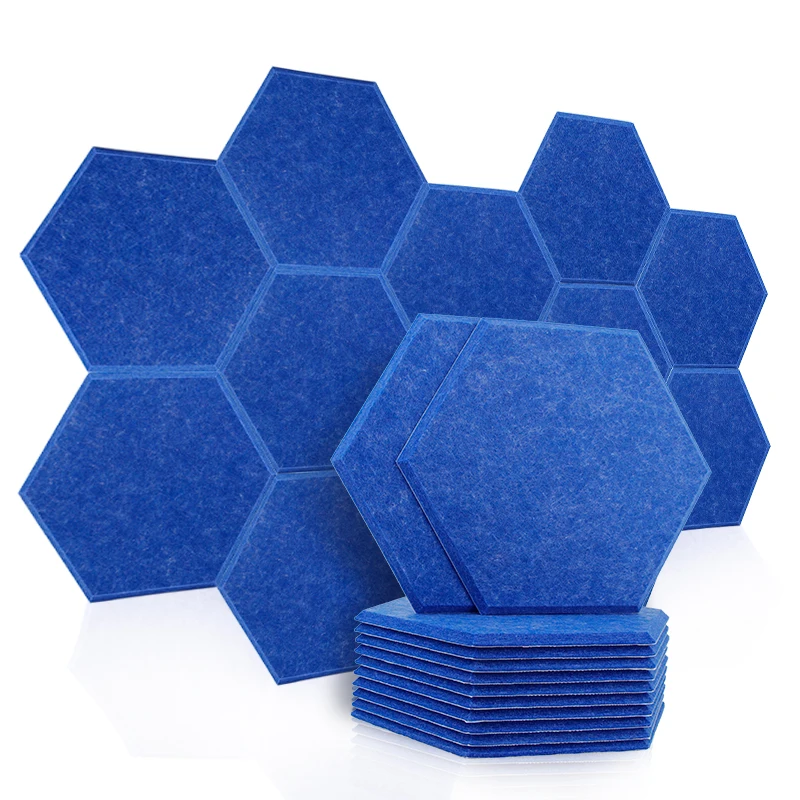 Sound Proof Wall Panels Noise Pared Hexagon Acoustic Panel 12Pcs Soundproofing Stickers For Recording Studio Door Sealing Strip