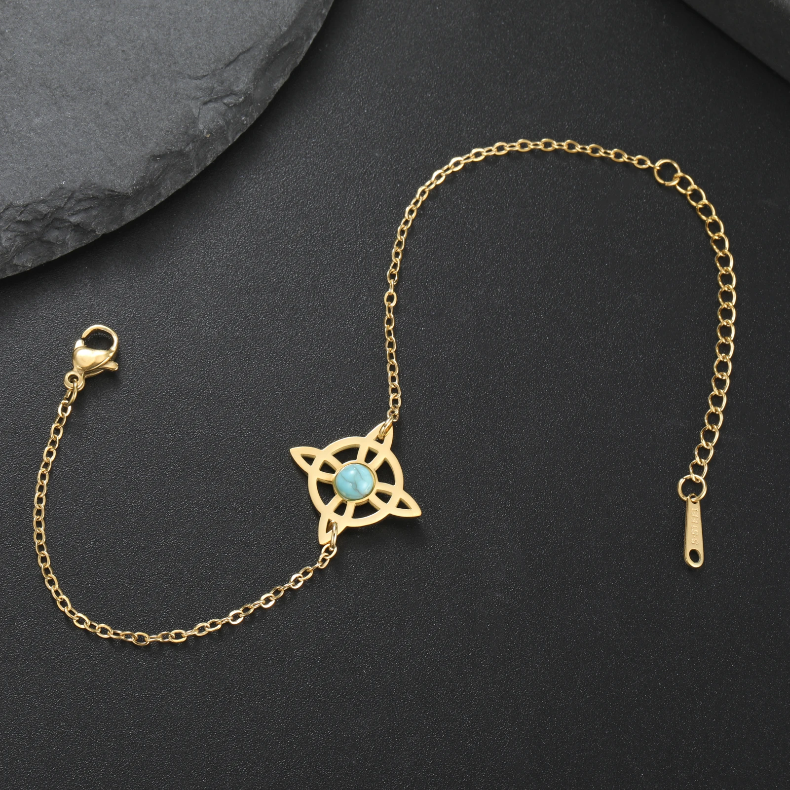 Wiccan Amulets Witch Knot Bracelets Stainless Steel Irish Celtics Knot Women's Hand Bracelet Witchcraft  Jewelry Gift