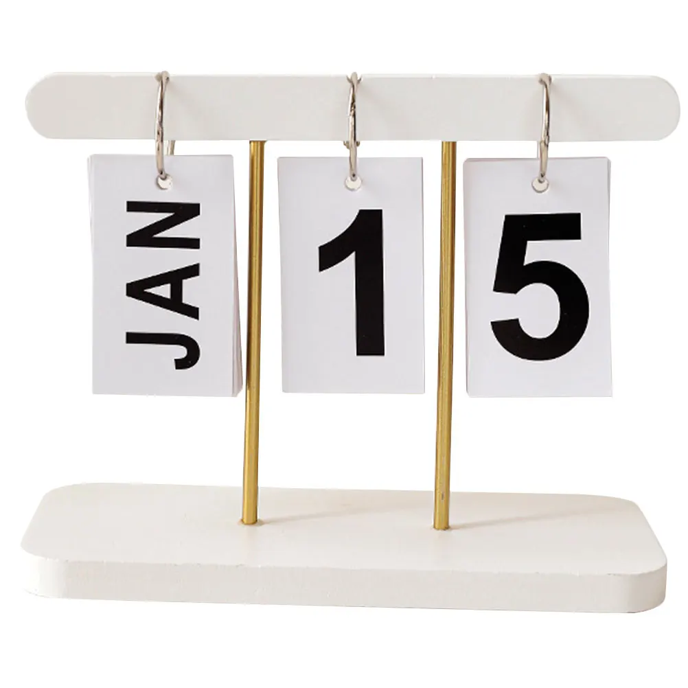 

Flip Page Calendar White Reusable Year after Office Desk Calendar Year Office Home Decor Standing Table Top Proper Size Gifts