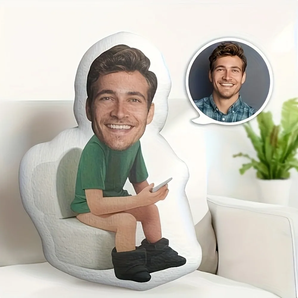 

Custom Toilet Shape Pillow, Personalized Photo Cushion Gift for Christmas, April Fool's Day & Thanksgiving For Family Friend