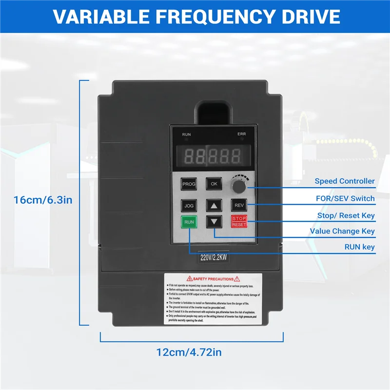 

J1UL1N 2.2KW 220V Variable Frequency Drive Inverter Single To 3 Phase CNC VFD Universal