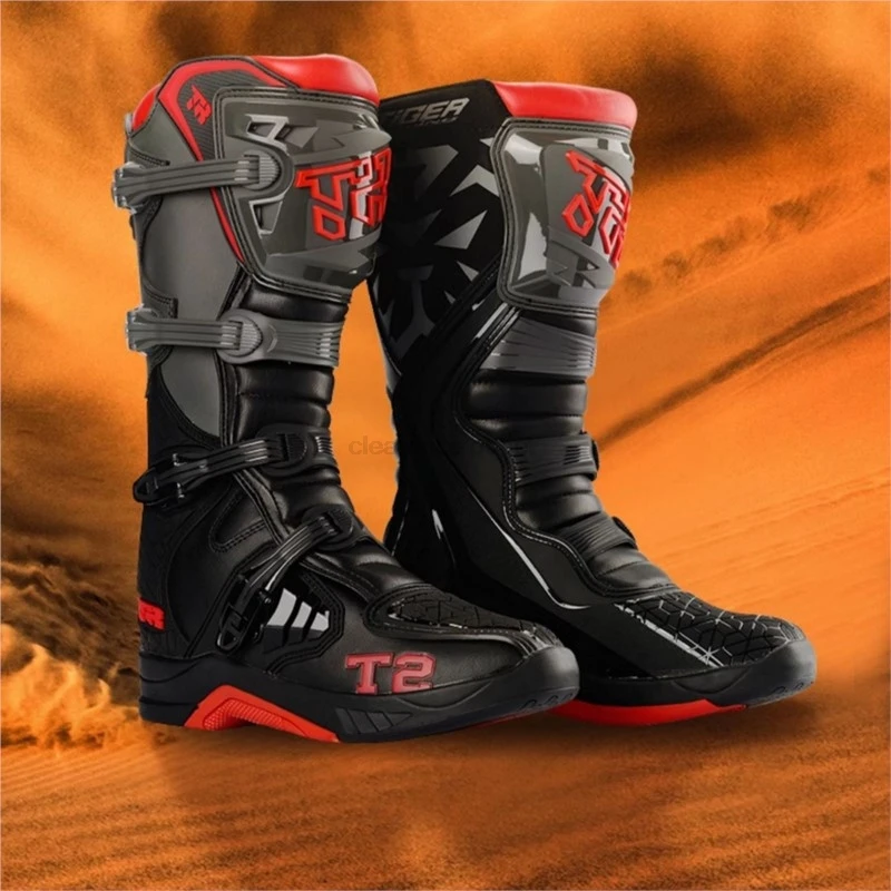 Professional Motorcycle Boots Men Motocross Off Road Racing Boots Wear Resistant Botas Moto Anti-slip Motorcyclist Shoes