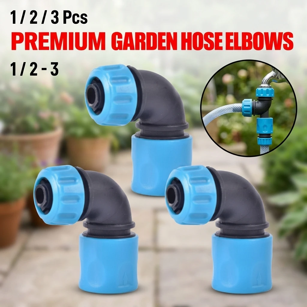 1/2/3Pcs Garden Hose Joint Elbow Quick Connectors Sprinklers For Garden Irrigation Car Wash 1/2 Hose Household Garden Watering