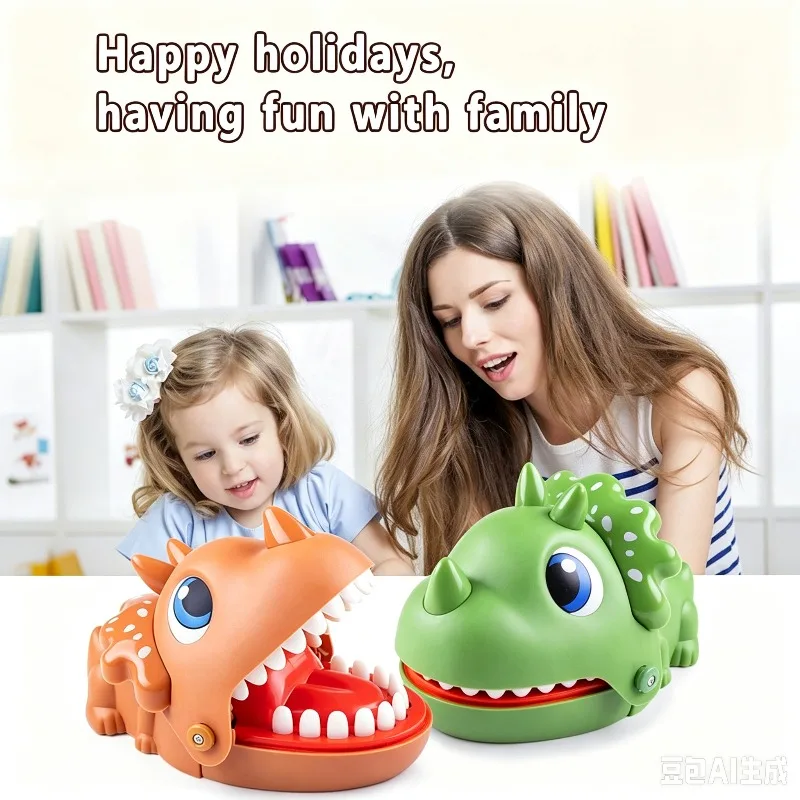 1pc Dinosaur Biting Finger Game, Funny Triceratops Mouth Toy for Kids, Interactive Toy for Children, Children Gift, Fidget Toys