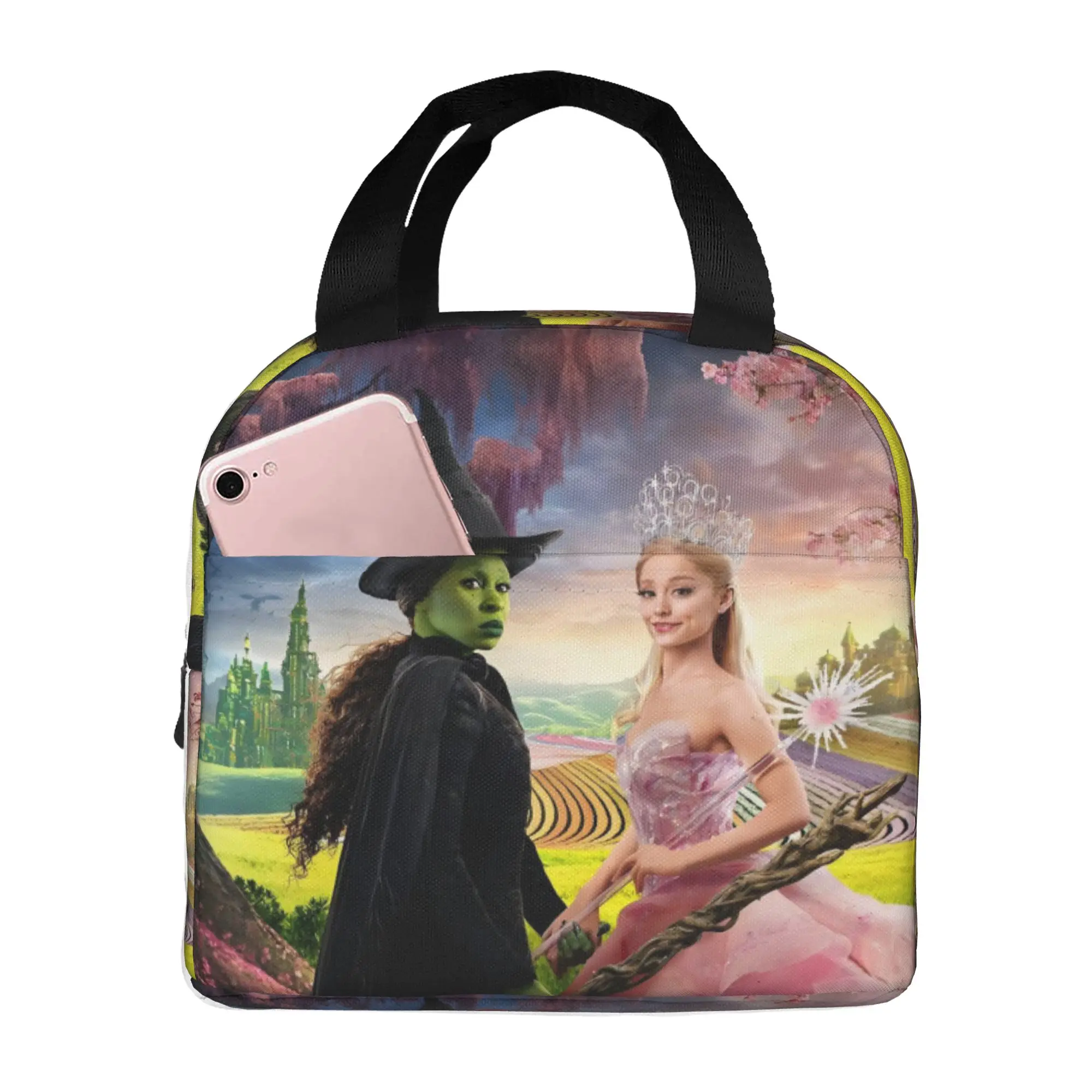 W-Wickeds Insulated Lunch Bags School Office Musical Movie Elphaba Witch And Kawaii Princess Portable Cooler Thermal Lunch Box