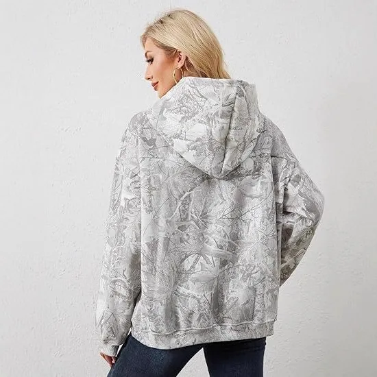 سترة نسائية فضفاضة غير رسمية لخريف وشتاء 2025 بغطاء للرأس مطبوعة شخصية جديدة من أوروبا وأمريكا