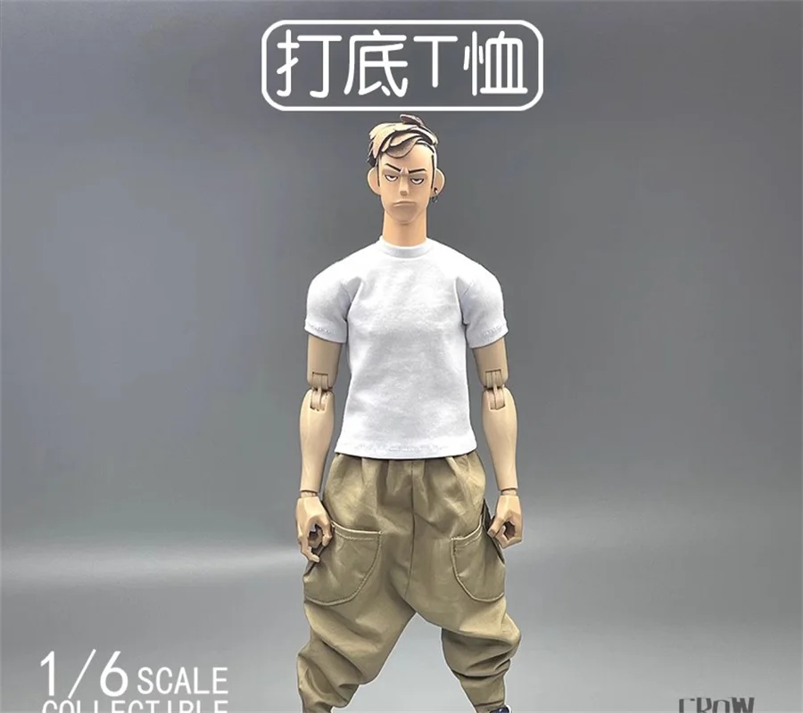 CROW DH TOYS 1/6 Male Soldier Trendy Short Sleeved T-shirt Pants Model Accessories Fit 12'' Action Figure Body In Stock