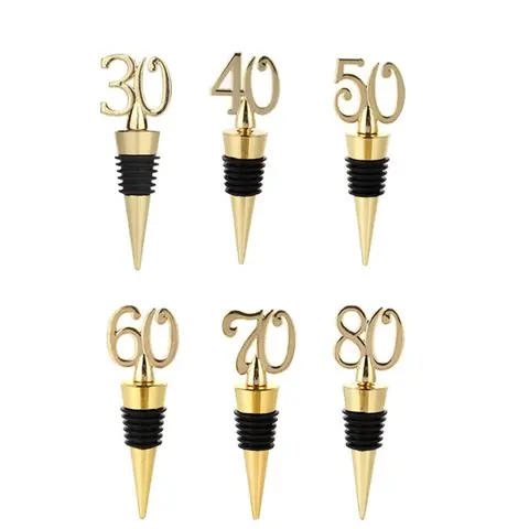 20pcs Bottle Stopper Champagne Wine Cork for 30/40/50//60/70/80th Anniversary Birthday Party Decor