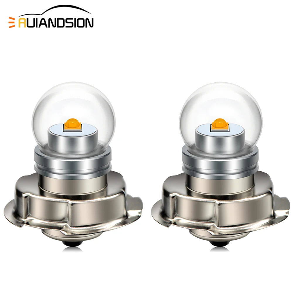 

2Pcs P26S LED Motorcycle Headlight Plug and Play Waterproof Bulb 6-30V Hi/Lo Beam 600Lm Universal Fit 12V 24V For Scooter Moped