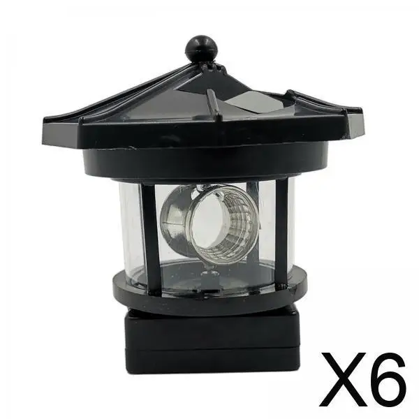 

6x LED Solar Powered Lighthouse, Solar Light Decorative, Rotatable Durable, for Outdoor Lawn Patio