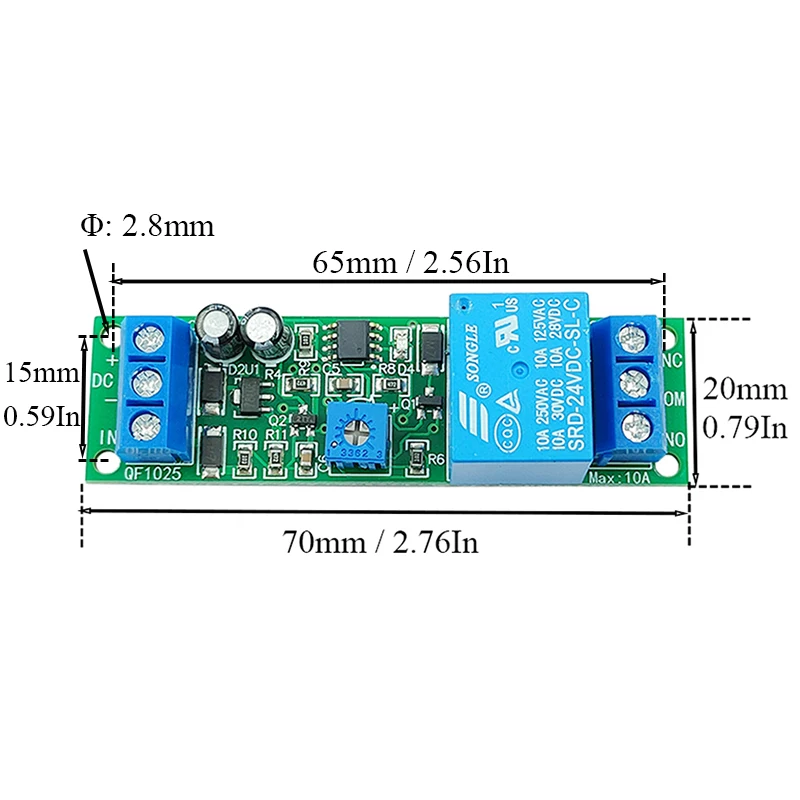 Time Delay Relay Module 3V 5V 12V 24V Triggle Delay Monostable Relay Module Adjustatle 10s 60s 10min Delay Timer Switch