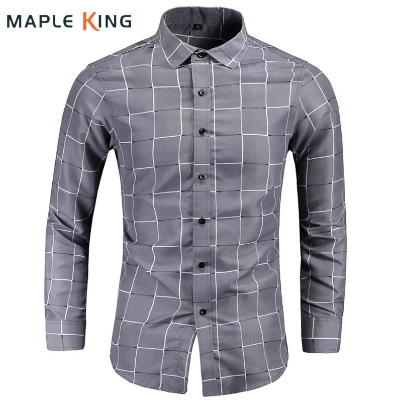 

Классическая клетчатая дизайнерская одежда, мужские деловые классические рубашки 2025, модная мужская тонкая сорочка с длинным рукавом, Homme, уличная рабочая одежда