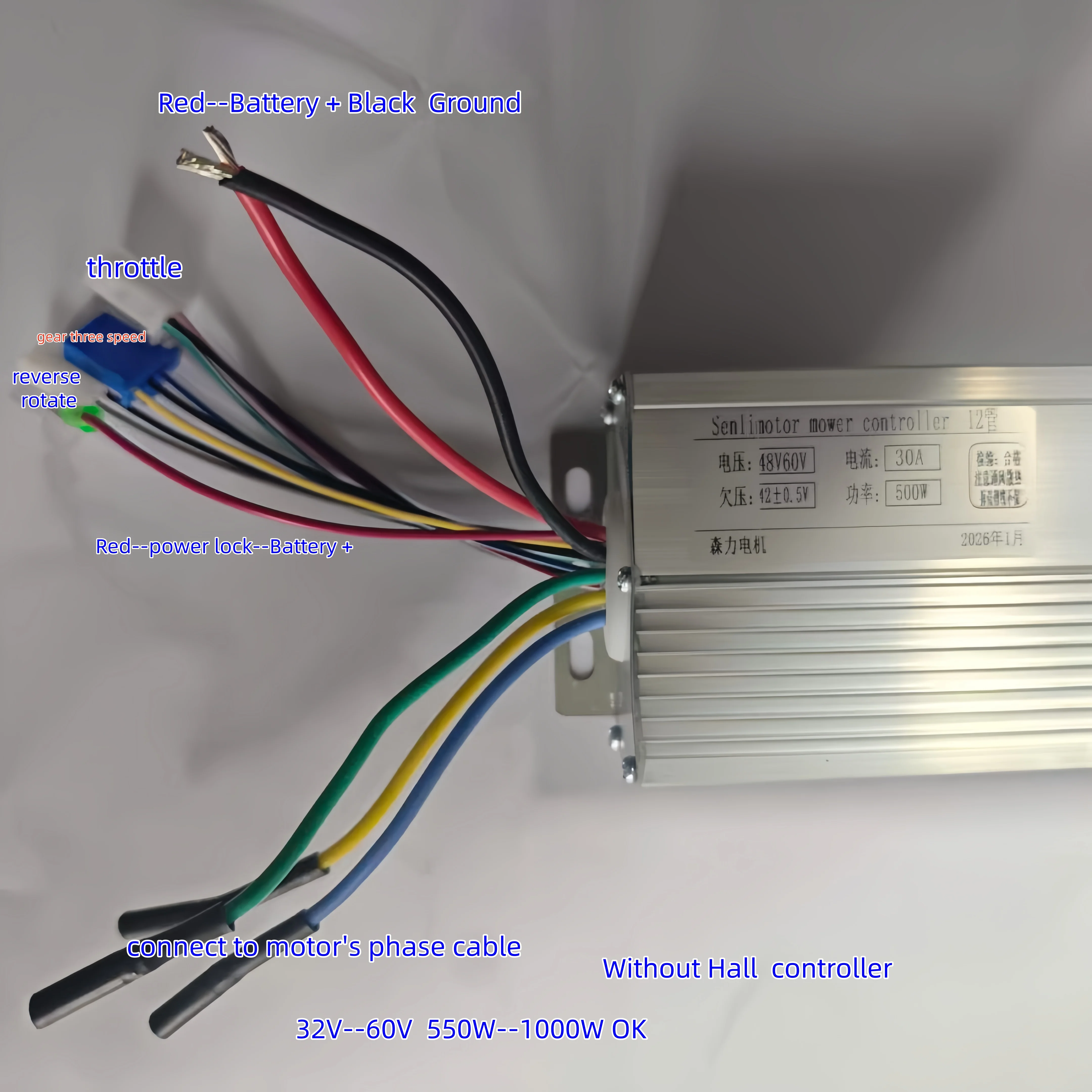 

Контроллер двигателя электрической газонокосилки 36В-60В 1000Вт