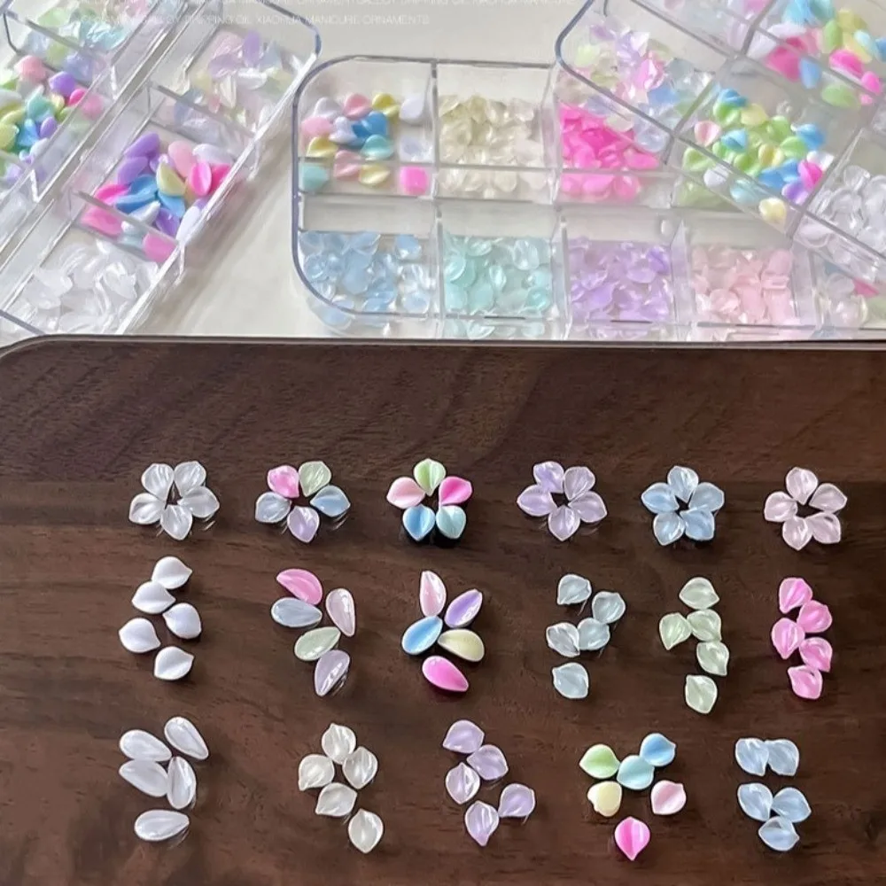 New 3D Flower Petals Nail Art Sequins Kit Transparent DIY Nail Art Glitter Set Colorful DIY Nail Embellishments Nail Decoration