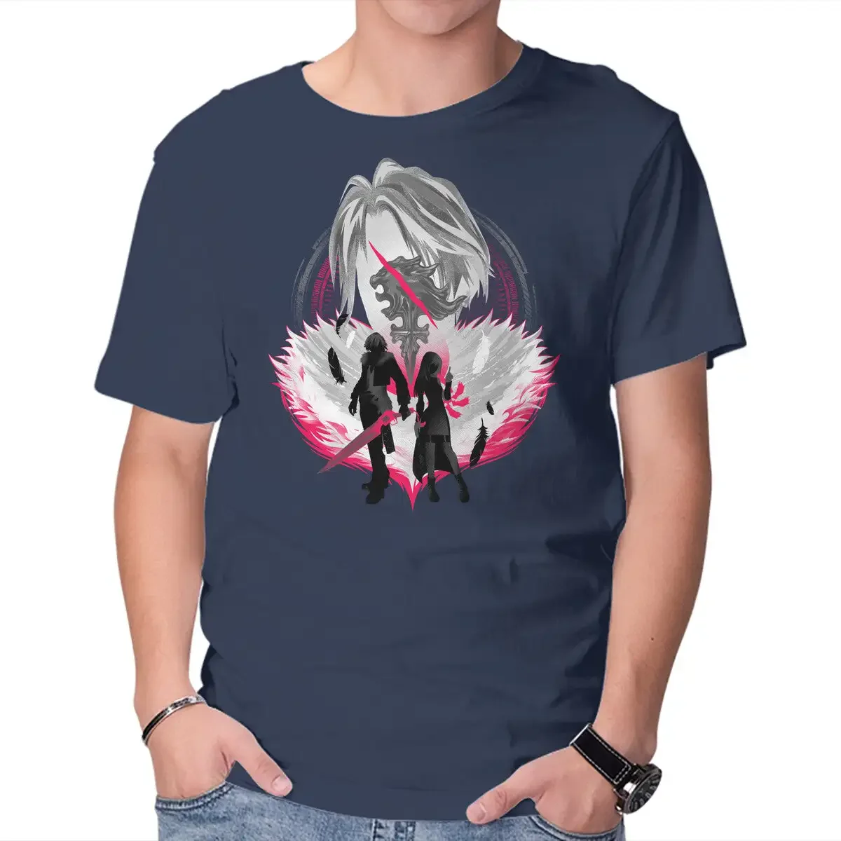 Gunblade And Angels Anime Graphic T-shirts for Men Clothing Women Short Sleeve Tees Vintage High Quality 100%Cotton