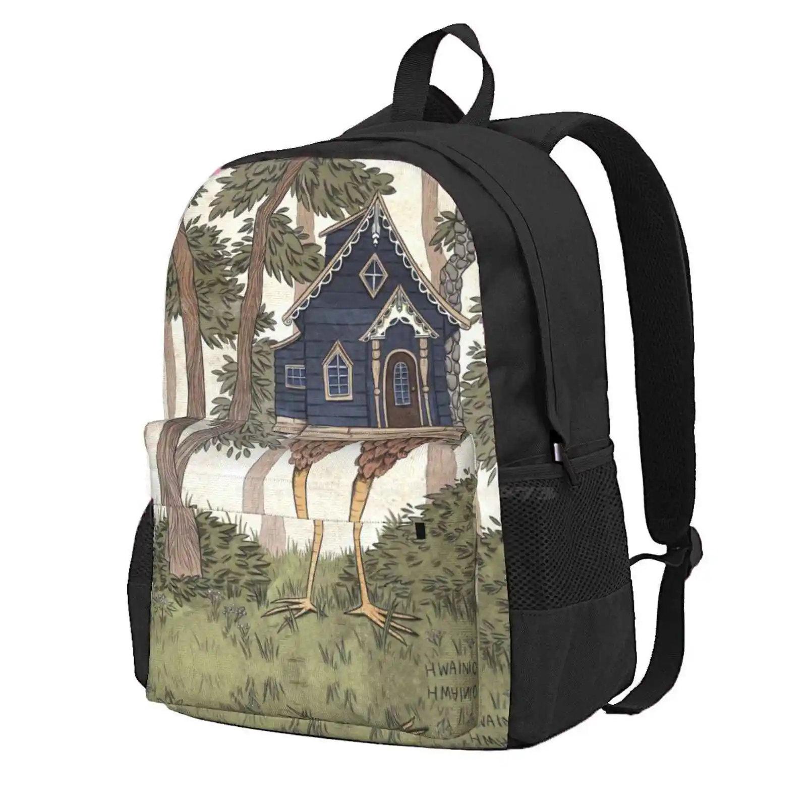 Baba Yaga'S House Hot Sale Schoolbag Backpack Fashion Bags Baba Yaga Folklore Folk Art Fairytale Fairy Tales Russian Whimsical