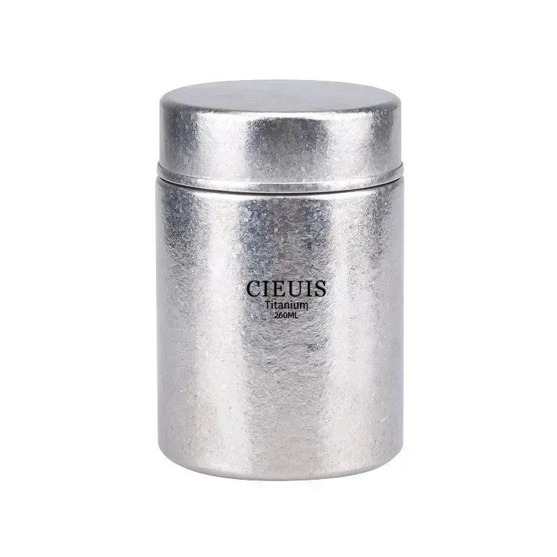 

260ML Titanium Storage Canister Can Tea Coffee Beans Sealed Jar Camp Supplies Picnic Travel Tableware Teaware Utensils