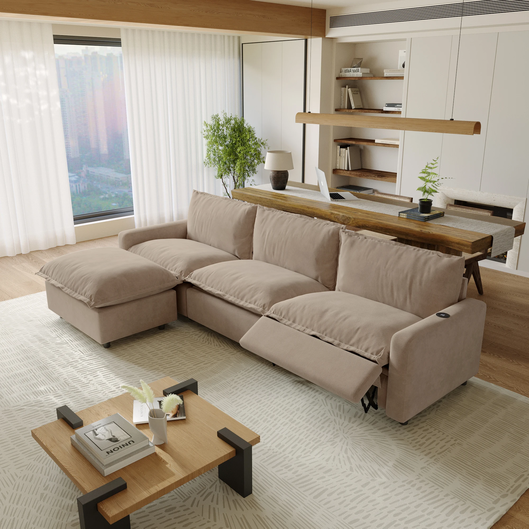 # Jsi Atunus US Drop Shipping Nordic Modern Electric Recliner Sofa For Living Room Furniture Extendable Sofa Bed Sectional Sofa