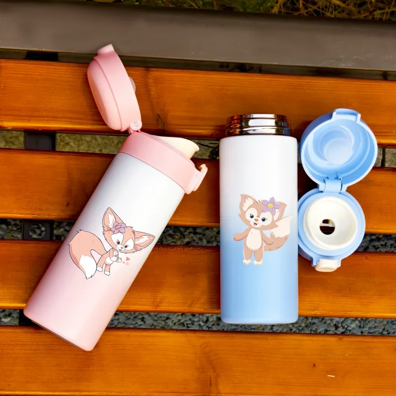 420ML Disney LinaBall Portable Leak Proof Insulated Cup Outdoor Travel Water Cup Cartoon Stainless Steel Insulated Water Bottle