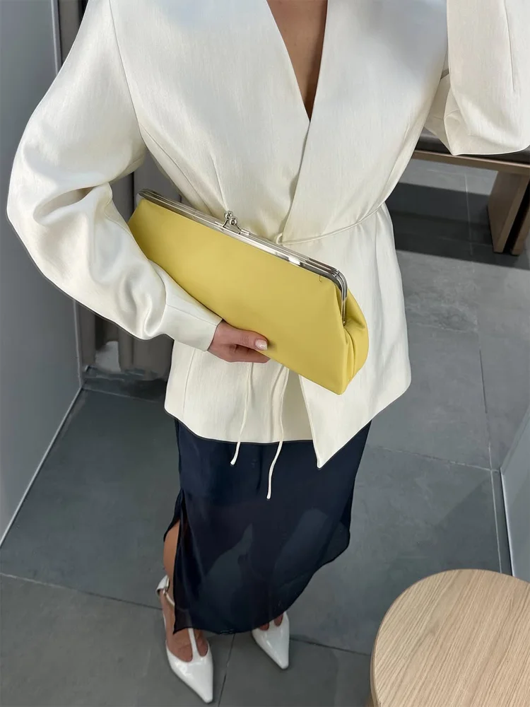 

26 Lady Highstreet Outwear Women Elegant V-neck Waist Lace-up Suit Full-sleeved Loose Coat Solid Wide Leg Long Pants Set