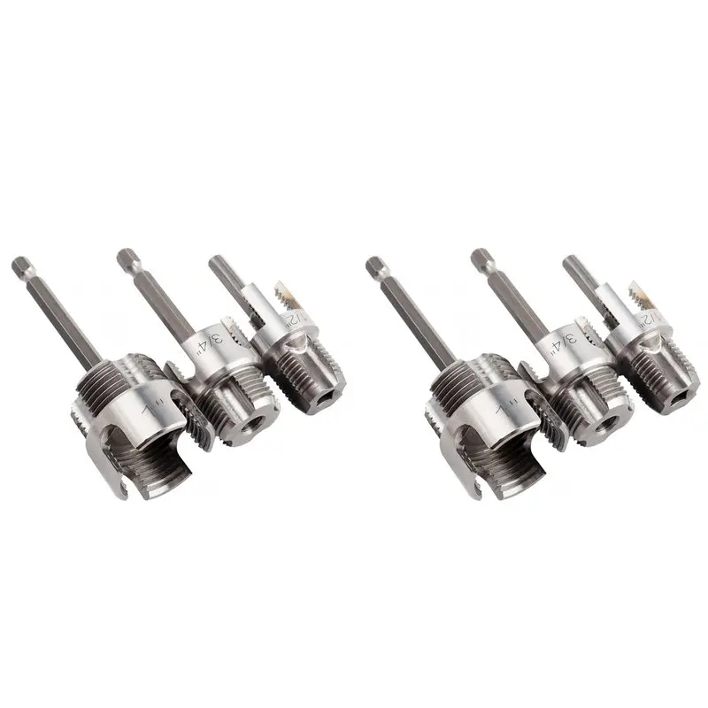 exquisite-6個入り一体型内外管ねじ切り工具、1-2インチ、3-4インチ、1インチのpvc用デュアル機能ツール