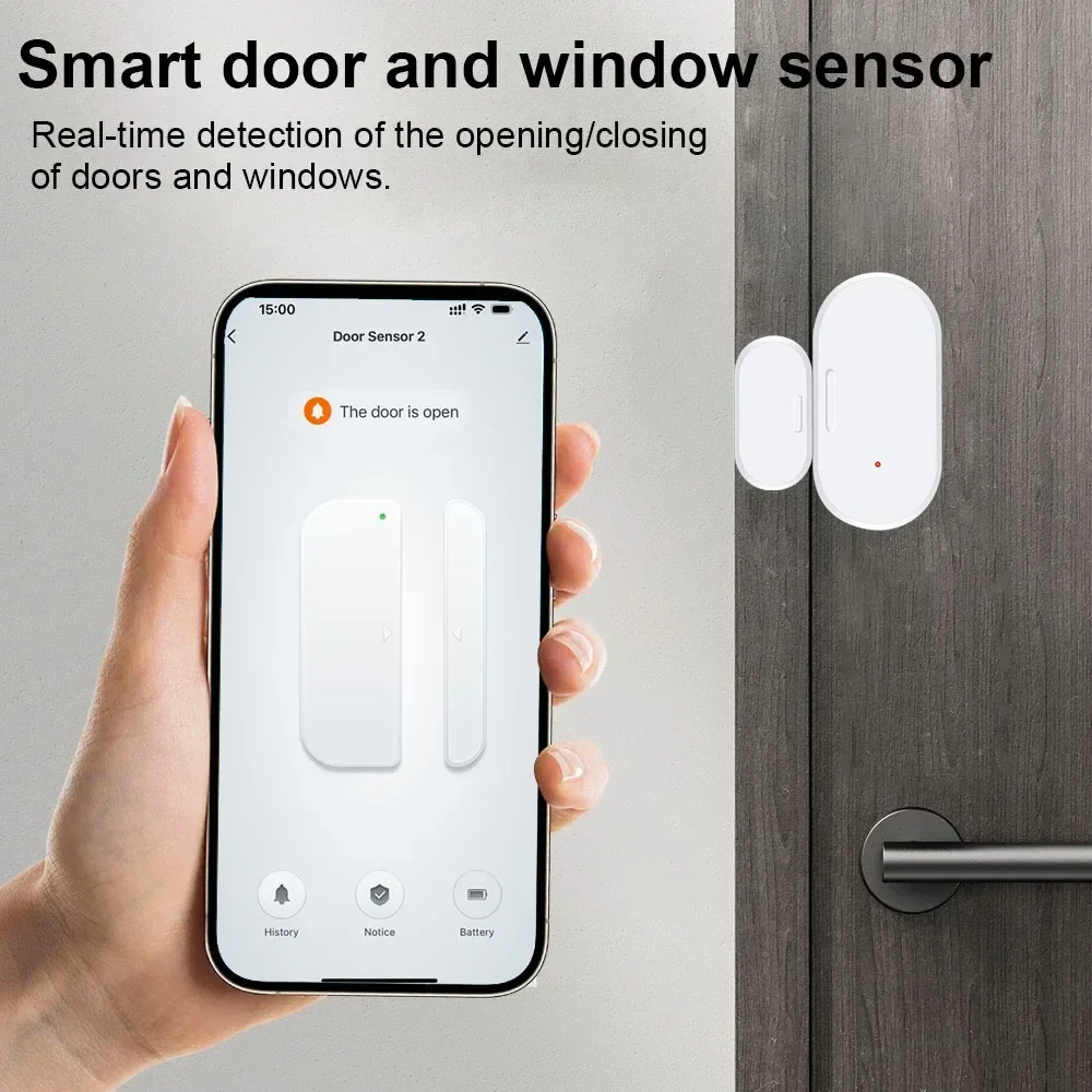 Ewelink ZigBee Door Window Sensor Contact Sensor Security Burglar Alarm Magnetic Door Sensor Support Home Assistant Zigbee2mqtt