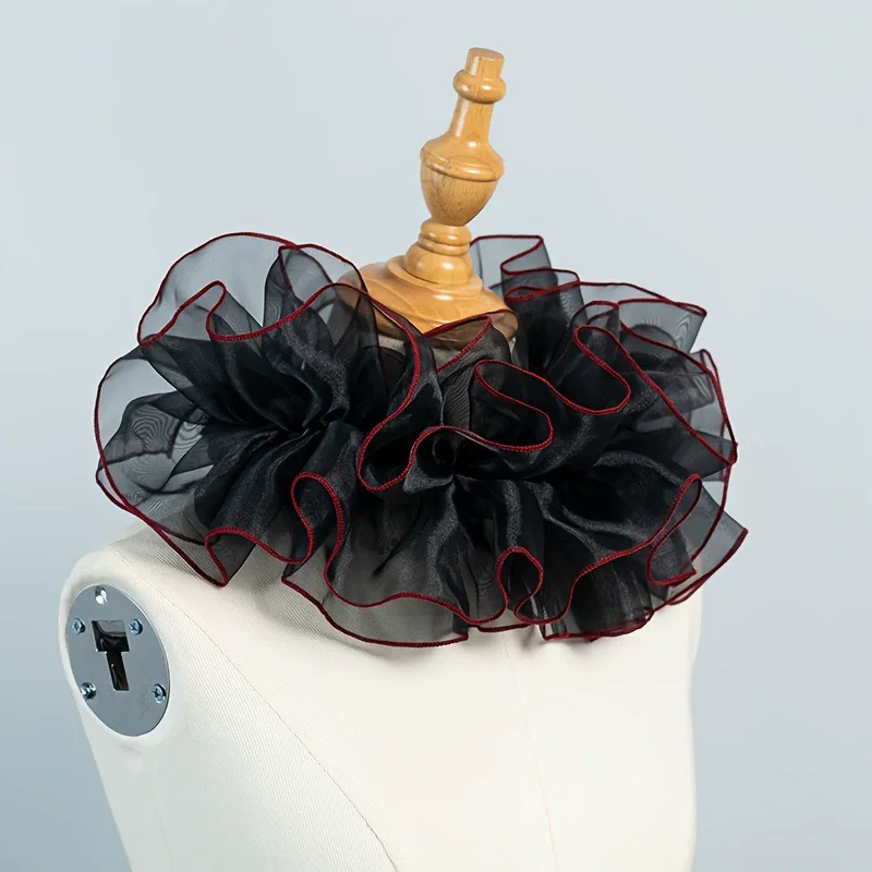 

Mingli Tengda French Retro Fake White/Black Collar Decoration Collar Dopamine Western-style Temperament Mesh Organza