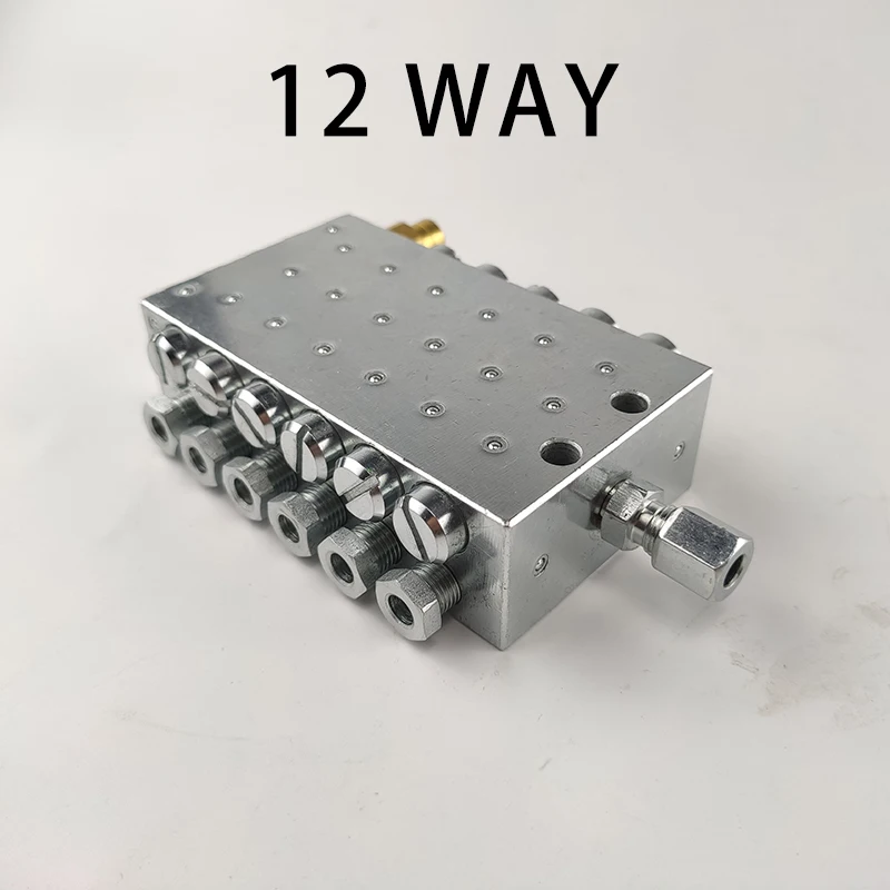 JPQ سلسلة التقدمية تزييت مقسم صمام 10-12 طريقة الشحوم موزع كتلة التشحيم موزع مدخل 6 مللي متر منفذ 6 مللي متر