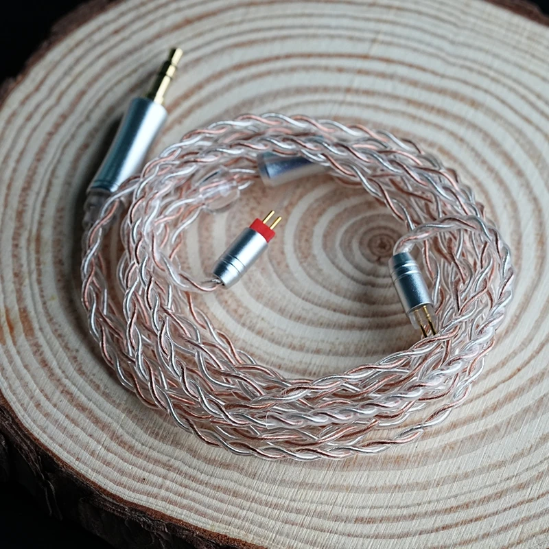XINHS 4-core silver plated and single crystal copper mixed woven headphone upgrade cable
